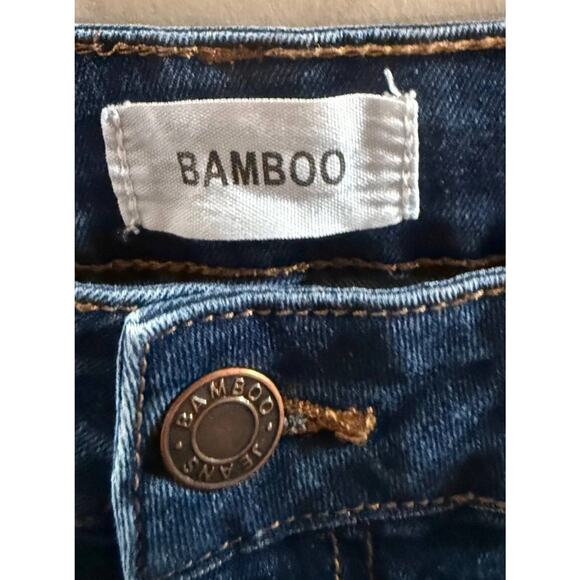 Bamboo Flare Jeans Womens Size 15 Blue Denim Faded Single Stitch High Waisted - Picture 3 of 11